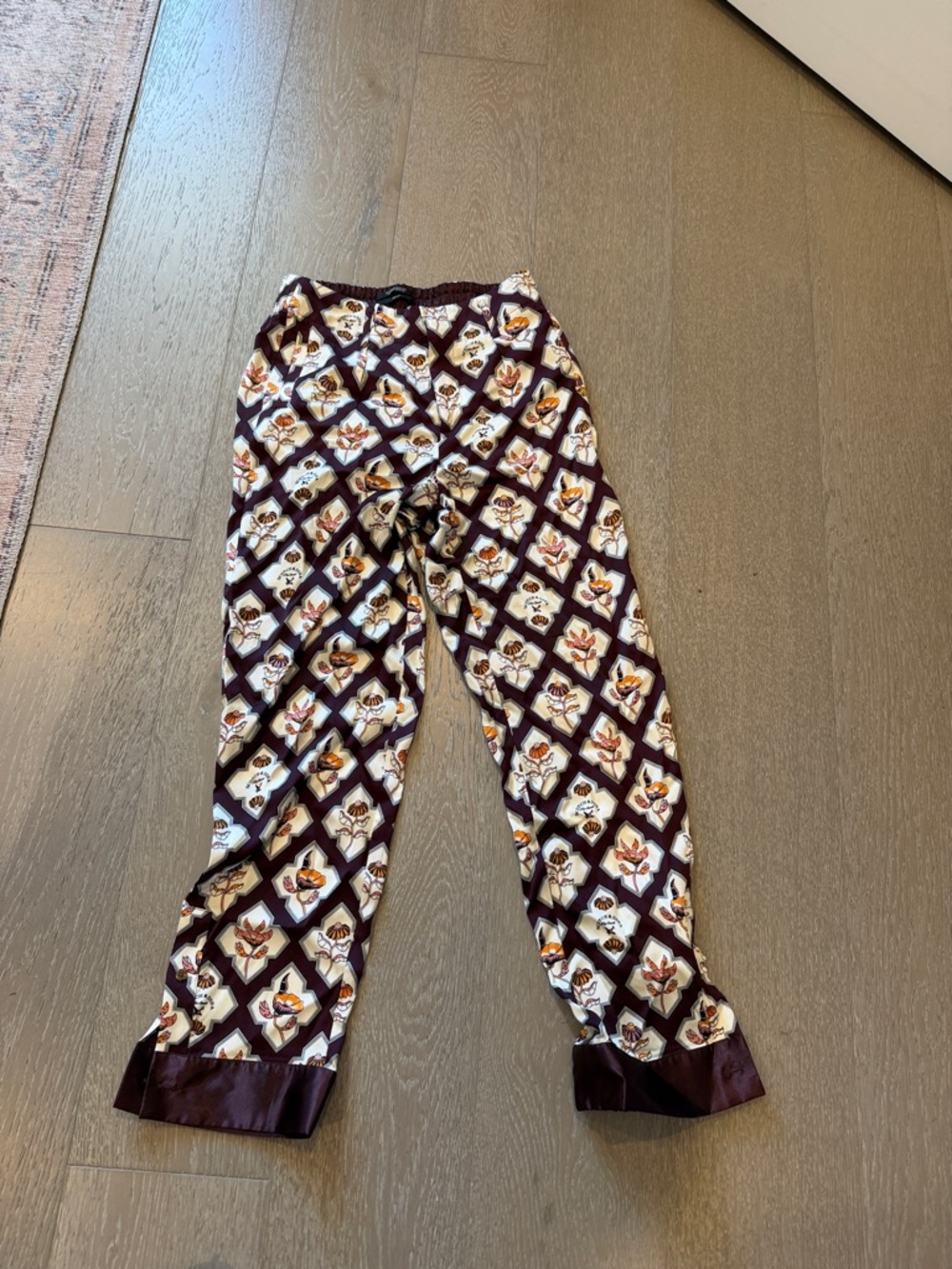 Scotch & Soda Maroon Floral Print Lounge Pants